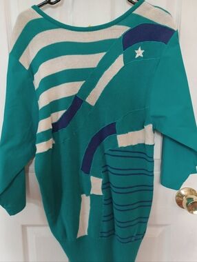 Vintage 2 Piece Set Abby Rose 80s Graphic Top & Skirt 100% Cotton